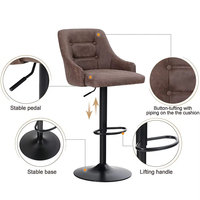 Tabourets de bar pivotants réglables en hauteur, style moderne et luxueux, en cuir PU, pour bar et salle à manger à domicile
