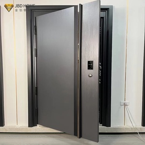 Porta di Sicurezza in Acciaio Moderna Ignifuga 3 Ore, Porta d'Ingresso Esterna in Lega di Alluminio per Ville, Hotel e Uso Commerciale - Product Image 1