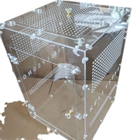 Boîte d'élevage pour animaux de compagnie en acrylique, petit poulet tortue transparent, bouton pour animaux de la maison des reptiles