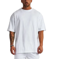 T-shirt en coton pour homme, grande taille, 120-320 g/m², séchage rapide, respirant, anti-plis, motif uni, impression sérigraphique surdimensionnée
