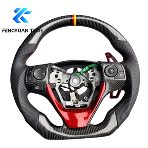 Volant de voiture en cuir personnalisé en fibre de carbone forgée pour <span class=keywords><strong>Toyota</strong></span> RAV4 XA40 Rongfang 2013-2018 Corolla Camry Highlander - Product Image 2