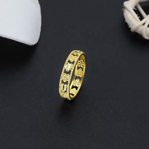 Anillo de Compromiso de Latón Chapado en Oro de 24K al por Mayor JXX, Estilo Clásico Simple, Joyería para Mujer, Oro de Dubái - Product Image 3