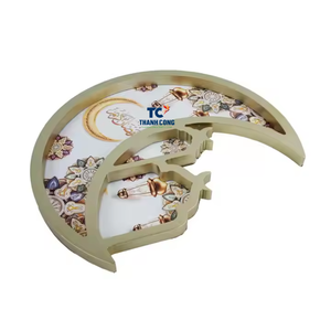 Bandeja hecha a mano de lujo para vacaciones tradicionales árabes Ramadán Kareem Eid Mubarak MDF laca bandeja para servir - Product Image 2