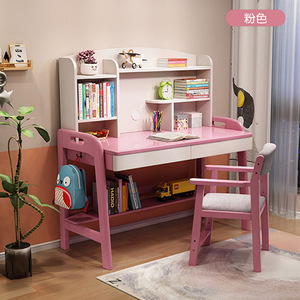 Juego de escritorio y silla de estudio para niños, altura ajustable, diseño moderno de madera maciza para estudiantes de primaria, mesa de estudio para el hogar, 100x55cm - Product Image 5