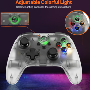 Hot Verkoop Kristal Verlichte Knop Controller Voor Nintendo Switch/Ios/Pc Transparante Draadloze Controller Metalen <span class=keywords><strong>Joystick</strong></span> - Product Image 6