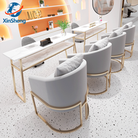 Meubles de manucure de salon de beauté moderne couleur personnalisée ensemble de table et de chaise pour les ongles pour la maison, le salon ou le centre commercial