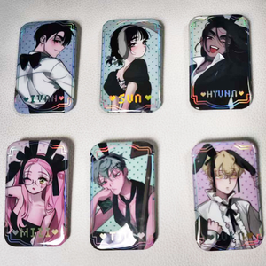 เข็มกลัดรูปสี่เหลี่ยมผืนผ้า 6 ชิ้น/ชุด ฉลองครบรอบ อนิเมะเกาหลี ตัวละครจากเวที  มิซิ ซัว อีวาน ทิล ฮยอน ลูก้า สำหรับคอสเพลย์ ตกแต่ง - Product Image 2
