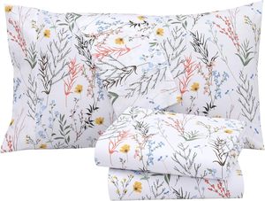 100% Cotton <strong>Sheets</strong> Queen Size Set 4 Pieces Soft Breathable <strong>Percale</strong> Weave Bedding Deep Pocket 16"Durable Perfect Floral Bed <strong>Sheet</strong> - Product Image 6