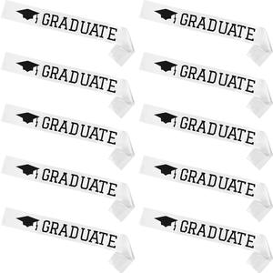 Banda de Satén Blanca para Graduación DAMAI con Letras Negras, Decoraciones para Fiesta de Graduación, Felicitaciones Graduado 2025, Celebración - Product Image 5