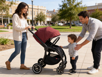 Poussette multifonctionnelle de luxe haut de gamme populaire sur le marché européen, poussette 3 en 1 avec siège auto