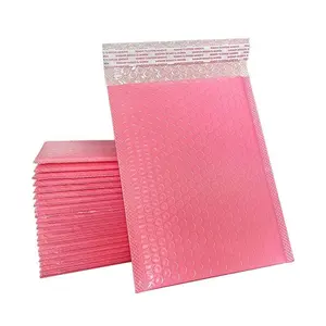 11 × 13 + 4 cm benutzerdefinierte rosa Versandtasche gepolstert Versand mattierte Kurierverpackung Blase-Umschläge Versandtasche Poly-Blasen-Versandtasche