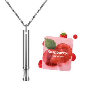 Collier Respiratoire Inhalateur en Acier Inoxydable pour Arrêter de Fumer, Soulagement de l'Anxiété et Confort par Aromathérapie aux Huiles Essentielles - Product Image 1