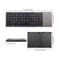 Clavier sans fil pliable B033 Mini avec pavé tactile et souris aérienne pour Windows, Android, iOS, téléphone, tablette, PC