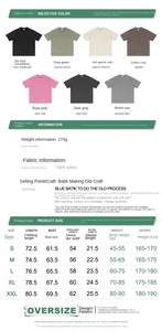 Camiseta de Manga Corta Personalizable de Verano <span class=keywords><strong>para</strong></span> <span class=keywords><strong>Hombre</strong></span>, Estilo Casual Americano y Europeo, 275G, 100% Algodón, con Efecto Lavado a la Americana - Product Image 3