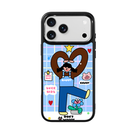 Coque de téléphone AG Feeling Black Edge avec motif Gilding Lover Young Girl pour iPhone 17, 17 Pro Max, 16 Pro, 15, 15 Pro Max, coque magnétique