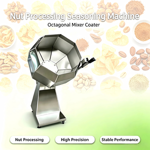 Machine de traitement et d'assaisonnement des noix octogonales en acier inoxydable, mélangeur de haute précision pour snacks et arômes - Product Image 1