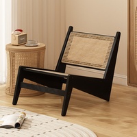 Fauteuil Kangourou en Rotin Style Wabi-Sabi, Chaise Simple avec Dossier pour Homestay, Balcon et Mobilier de Maison de Loisirs