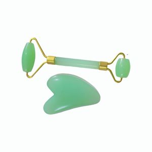Best Seller OEM Private Label High Quality Massage Colorful Resin Face Roller Anti Aging Face SPA Gua Sha Jade Roller Set - Product Image 5