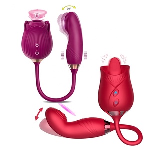 Vibrateur rose pour les doigts, vibrateur suceur et lécheur, jouets sexuels, gode rose double face, stimulateur du clitoris, jouet pour femmes - Product Image 1