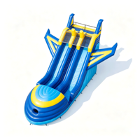 Toboggan gonflable commercial extérieur en PVC à double voie pour avions à réaction