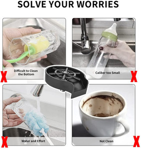 <strong>Glass</strong> Rinser for Kitchen <strong>Sinks</strong> Brushed Nickel , <strong>Glass</strong> Washer Cup Washer <strong>Cleaner</strong> for Home Kitchen <strong>Sink</strong> Accessories, <strong>Bar</strong> <strong>Glass</strong> Rin - Product Image 5