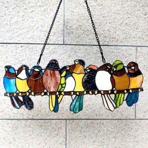 Panel Decorativo Colgante para Ventana, Estilo Europeo, con Diseño de Loro, Hecho a Mano con Vidrio Tiffany, Suministro de Fábrica - Product Image 1