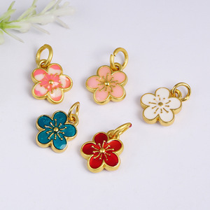 Cloisonn Enamel Flower Charms Zinc Alloy Unisex Jewelry Accessories For DIY Bracelet <b>Necklace</b> Earring Gift - Product Image 3