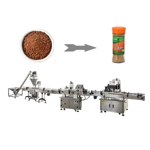 dosing auger bottle powder filling machine with labeling capping protein powder seasoning powder packing in bottle cans line