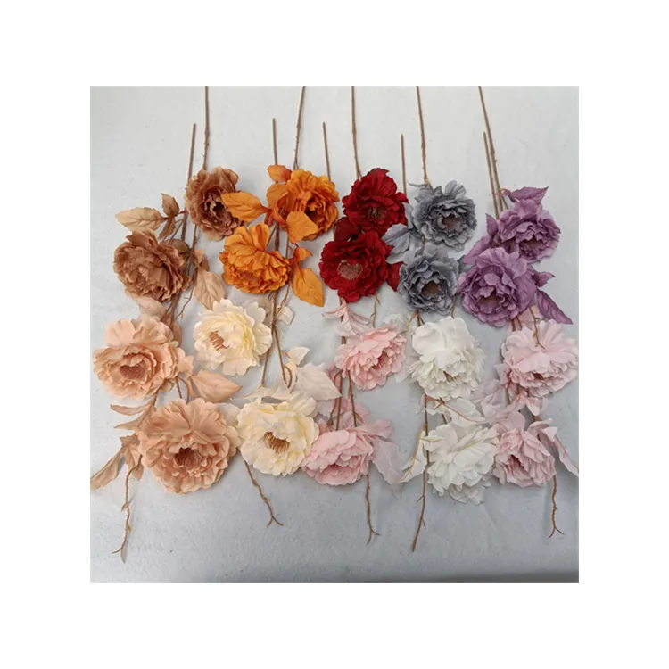 Finest Price High Quality Silk Cloth 2 Head Alice Peony artifical flower decoration