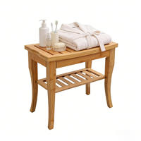 Tabouret de douche personnalisé en teck, siège de douche, repose-pieds, banc de rangement, tabouret de douche en bambou pour se raser les jambes