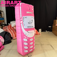 Téléphone Gonflable Publicitaire Rose de 2m de Haut pour Promotion et Usage Commercial