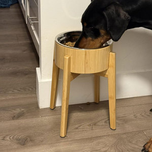 Tigelas Elevadas para Cães/Gatos com Alimentador Lento, Tigela de Bambu com Suporte de Aço Inoxidável - Resistente a Quedas - Product Image 2