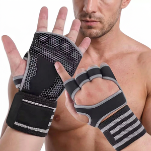 Gants de sport unisexes en néoprène de haute qualité sans doigts, protection de la paume en silicone, logo personnalisé, design antidérapant, musculation - Product Image 1