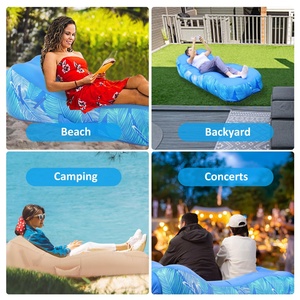 <b>Inflatable</b> Lounger Air <b>Sofa</b> with Sunshade Tent, <b>Inflatable</b> Beach Bed with Pillow, Waterproof <b>Inflatable</b> Couch Camping Chair - Product Image 4