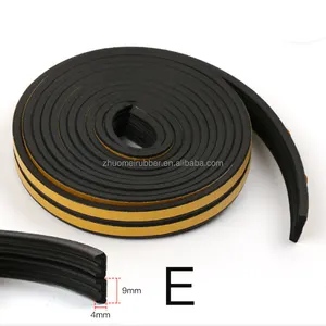 6 Meter 2 X 3Mtr Sound Proof Door Window Seal Black Self Adhesive Foam Seal Strip E Shape Tape