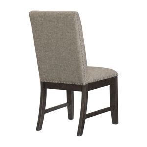 Lot de 2 chaises rembourrées en tissu plaqué chêne brun rustique DB avec dossier et siège pour salons, cafés et restaurants - Product Image 4