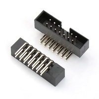 Conector IDC de 14 pines con paso de 2.0 mm y ángulo de 180 grados, doble conector DC de 3 pines, 2A/3A 300V AC, certificado RoHS, PA6T/Latón para PCB Macho/Hembra