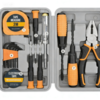 Ensemble d'outils ménagers pour femmes, ensemble complet rose comprenant marteau, ruban à mesurer, clé, pinces, outils à main, étui rigide OEM pour usage domestique