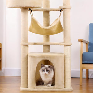 Fabricante Árbol para gatos en juguetes interactivos con tablero de rascar de sisal natural Casa de Castillo para gatos Casa de lujo para mascotas Cattery Cat Tower - Product Image 4