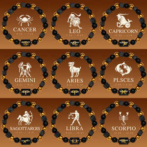 Braccialetti dei 12 Segni Zodiacali in Pietra Naturale, Bracciale Cancro Vergine Leone Bilancia, Regali per Coppie e Amicizia, <span class=keywords><strong>Gioielli</strong></span> Portafortuna - Product Image 6