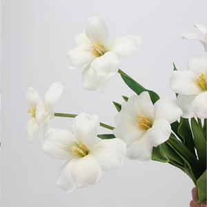 Flor de tulipán abierta de Pu de tacto Real Artificial de alta calidad, tulipán <span class=keywords><strong>abierto</strong></span> <span class=keywords><strong>blanco</strong></span> Artificial de 48cm de largo para decoración de bodas - Product Image 5