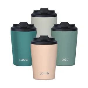 Thermos à café à couvercle rabattable anti-fuite 12 oz en acier inoxydable 304, tasse portable sous vide, cadeau personnalisable, cadeaux d'affaires, vaisselle - Product Image 1