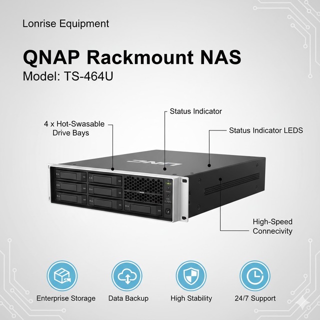 Short-Depth 12" ARM-Based NAS Rack Server TS-435XEU-4GB 4 Bay Nas