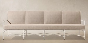 Custom All Weather Aluminum Outdoor Garden <b>Sofa</b> Set, Retro Design Patio Conversation Furniture Set with Seat Cushions - Product Image 3