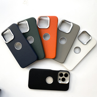 Étuis en cuir pu à cadre en métal de qualité supérieure pour iphone 12 14 pro étui mince