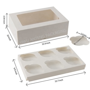 Giấy Cupcakes hộp và bao bì <span class=keywords><strong>mini</strong></span> trong suốt 4 6 8 12 16 lỗ cupcake hộp với cửa sổ cho bánh cookie - Product Image 2