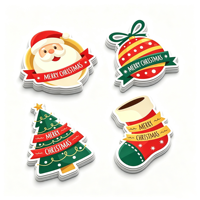 Autocollants de Noël personnalisés découpés à la forme, en vinyle imperméable et amovibles, pour emballage cadeau, cartes de vœux, impression d'autocollants de fêtes
