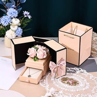 Boîte d'emballage cadeau pour bijoux, double porte, avec couvercle et base, en forme de rose éternelle, écologique, vente en gros d'usine