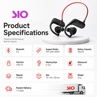Écouteurs sportifs professionnels à conduction osseuse étanches IPX8 avec carte mémoire pour la natation, la course et le fitness – Casque sans fil