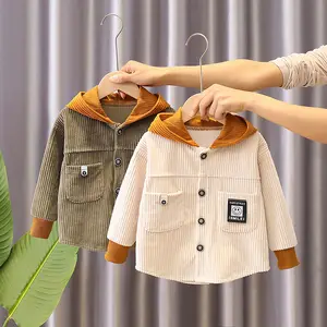 Nuevo personalizado 2 estilos primavera invierno niños moda chaqueta niños rompevientos prendas de vestir 1-4 años Niño chaquetas de pana